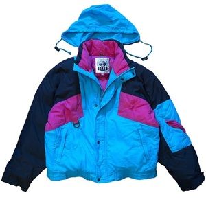 Vintage 80s / 90s neon puffer winter jacket by Dash Life Adventures